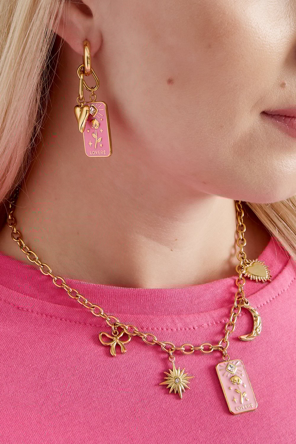 rose lovers charm necklace h5Picture4